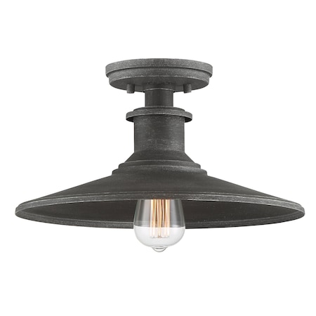 Designers Fountain 14in Aurora 1-Light Weathered Pewter Ceiling Light Semi Flush Mount D207M-SF-WP